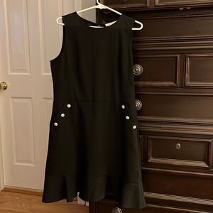 NWT Ann Taylor LOFT little black dress with pearl buttons. Size 12. New!
